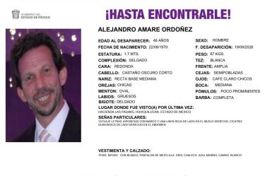 Ayúdanos a encontrar a Alejandro Amare Ordoñez