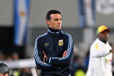 Lionel Scaloni se vio conmovido durante el encuentro de despedida de Messi en el Monumental de Buenos Aires