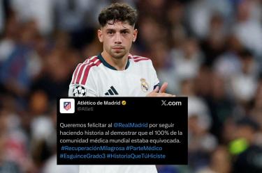 El Atlético de Madrid se burló de la pronta recuperación de Federico Valverde