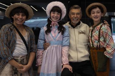 Eduardo Espinosa, Regina Ortiz de Pinedo, Jorge Ortiz de Pinedo y Javi Rodcue, de la obra Tom Sawyer, el musical.