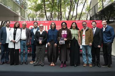 Autoridades durante la presentación de Nahui en los Estudios Churubusco.