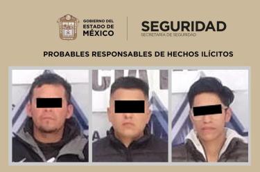 Los tres hombres, identificados como Brian “N”, de 25 años; Omar “N”, de 29 años y Leonardo “N”, de 32 años, fueron detenidos