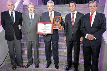 Francisco López Guerra, Rafael Tovar y de Teresa, Carlos Rojas, Alejandro Murat Hinojosa y Javier Ramírez Campuzano.  Foto: Luis Enrique Olivares