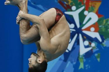 Iván cuenta ya en su palmarés con una medalla olímpica en la modalidad de sincronizados junto a Germán Sánchez y espera en Río de Janeiro hacerlo también de forma individual. (EFE)