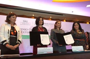  El anuncio formal lo dio este jueves la canciller Claudia Ruiz Massieu Salinas, durante el Convenio General de Colaboración entre la SRE y el Inmujeres.