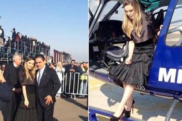 La cantante Belinda fue trasladada en un helicóptero oficial, durante la visita del papa Francisco a Michoacán