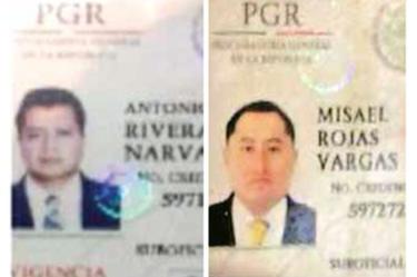 Antonio Javier Rivera se acreditó como suboficial de la PGR y Misael Rojas Vargas como agente federal ministerial.