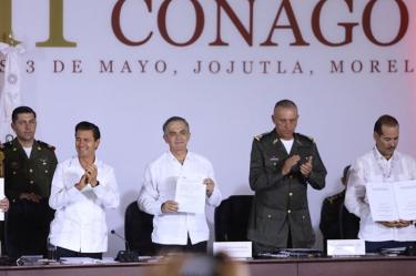 Al asumir la presidencia de la Conago, Mancera Espinosa, sostuvo que es necesario atender y canalizar oportunamente las demandas de la sociedad. Foto @ManceraMiguelMX