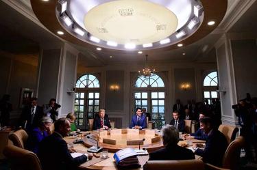 Líderes del G-7, aún sin acuerdo sobre el comunicado final de la cumbre