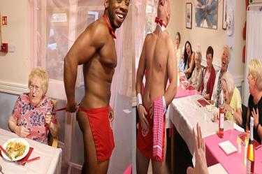 Camareros semidesnudos atienden a viejitas en asilo