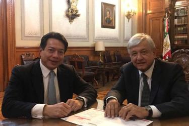 López Obrador se reunió con Monreal y Delgado en Palacio Nacional