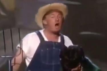 Trump se disfraza de granjero para anunciar una ley agrícola. Foto: Captura de pantalla