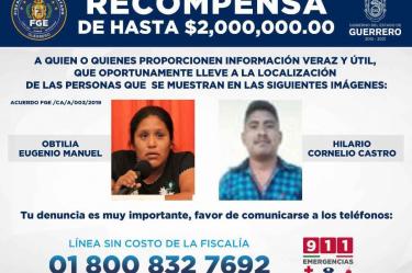 Secuestro, Crimen organizado, Seguridad, Justicia, Obtilia Eugenio Manuel, Ilario Cornelio Castro, Chilpancingo, Guerrero, Manifestación