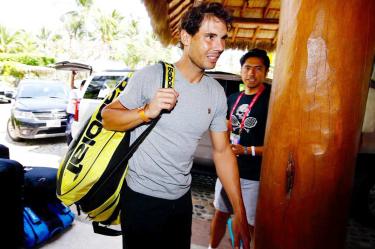El mallorquín arribó a la sede del Abierto Mexicano, torneo que se realizará del 25 de febrero al 2 de marzo (Foto: @AbiertoTelcel)