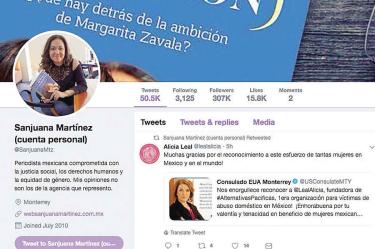 Horas después de que se dio a conocer el fallo de la Corte, la directora de la agencia Notimex puso una aclaratoria en su cuenta de Twitter. Foto: Tomada del Twitter @SanjuanaMtz