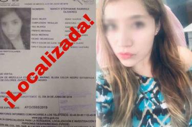 Localizan a Nancy Stephanie; ya se encuentra con su familia 