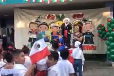 Viva México cabr***s, dice un niño al dar el grito en la escuela