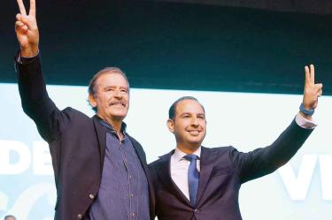 Marko Cortés, dirigente nacional del PAN, dio la bienvenida al partido al expresidente Vicente Fox, quien en diciembre de 2012 no renovó su afiliación al PAN, por lo que prácticamente ya no era miembro. Foto: Karina Tejada