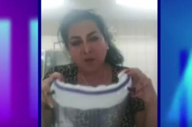 Así improvisa enfermera en México careta con botellas Pet 