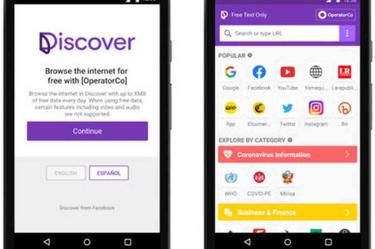¿Internet gratis? Facebook lanza 'Discover', su navegador web