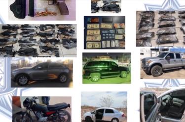 Agentes de la PESP que trabajan en coordinación con autoridades de los tres órdenes de gobierno incautaron 29 armas de fuego y 554 cartuchos de diferentes calibres. Foto: Especial