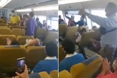 El canciller venezolano, Jorge Arreaza, compartió por su parte un video grabado por uno de los retornados en el que puede verse a los ocupantes cantando y aplaudiendo emocionados. / Foto: Captura video @jaarreaza. 