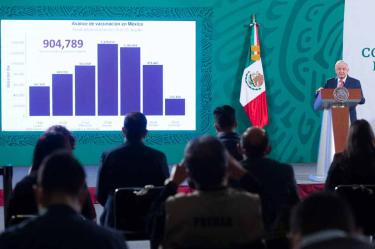 El presidente Andrés Manuel López Obrador durante su conferencia en Palacio Nacional. Foto: Presidencia