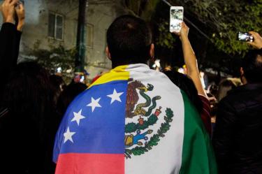 Manifestación afuera de la Embajada de Venezuela en México, en enero de 2019. Foto archivo: Cuartoscuro