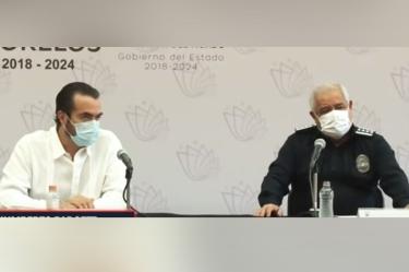 El secretario de Gobierno, Pablo Ojeda y José Antonio Ortiz Guarneros, comisionado de Seguridad de Morelos. Foto: Especial