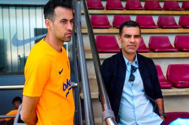Rafa Márquez de visita en las instalaciones del club Barcelona (Foto tomada de @FCBarcelona_es)