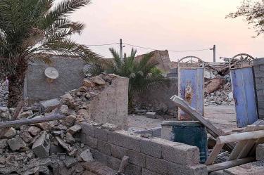 Escombros de una casa por el terremoto magnitud 6 en Irán