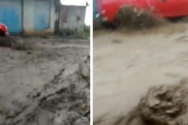 Collage de inundaciones y bajadas de agua en Tlalpan.