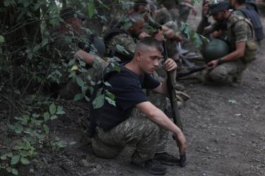 Soldados ucranianos en Donetsk.