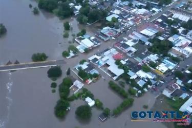 Desbordamiento del río Cotaxtla en Veracruz