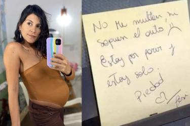Mujer embarazada deja nota para evitar multa