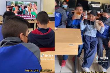 estudiantes viendo el mundial