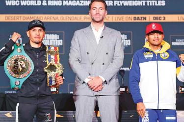 Dos de los mejores peleadores de los pesos pequeños se enfrentan por el cinturón supermosca del CMB. Foto: Twitter @MatchroomBoxing