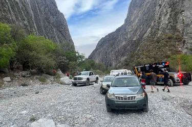 Equipos de rescate en Potrero Chico