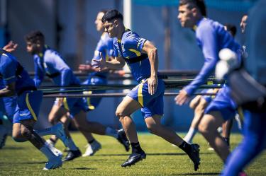 Richard Sánchez entrenando con América.