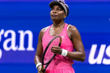 Venus Williams con semblante triste.