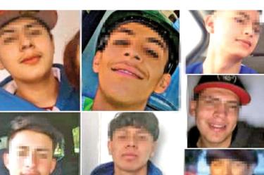 siete jóvenes que fueron levantados