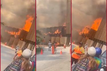 VIDEO: Incendio consume palapas del Parque Nacional del Jaguar en Tulum