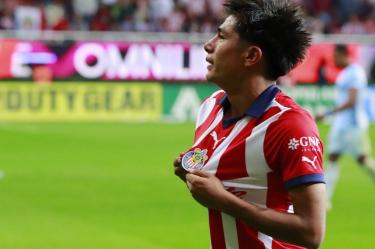 Yael Padilla celebra gol ante Cruz Azul en el Apertura 2023.