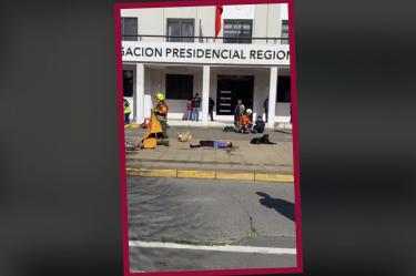 El lomito se hizo el muertito durante un simulacro. (Especial)
