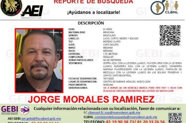 Señor de 61 años desaparecido en Nuevo León al salir a trabajar