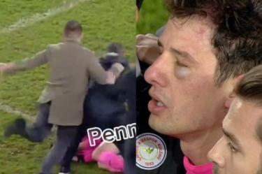 Árbitro de Turquía, Halil Umut Meler, golpeado por presidente del equipo afectado por sus decisiones.