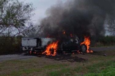 Criminales abandonan tres monstruos tras balacera en San Fernando, Tamaulipas