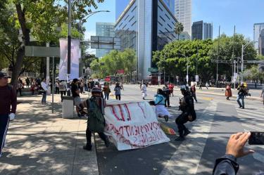 Bloqueo hoy en Insurgentes y Reforma