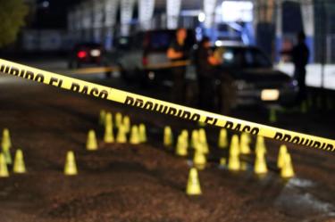 Área acordonada donde se cometió un crimen