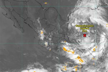 Imagen de la trayectoria del potencial ciclón tropical uno